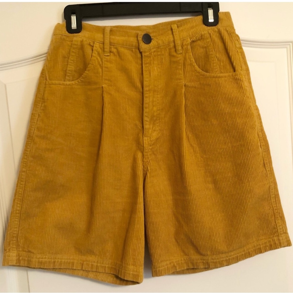 Lucy & Yak Bonnie Organic Cotton Corduroy Long Shorts Mustard Yellow 28